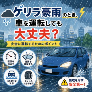 ゲリラ豪雨のとき、車を運転しても大丈夫？