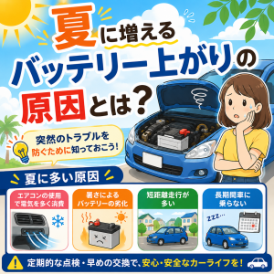 夏に増えるバッテリー上がりの原因とは？