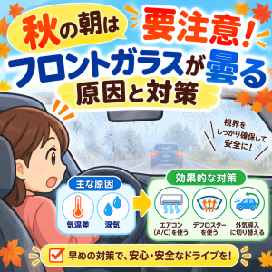 秋の朝は要注意！フロントガラスが曇る原因と対策